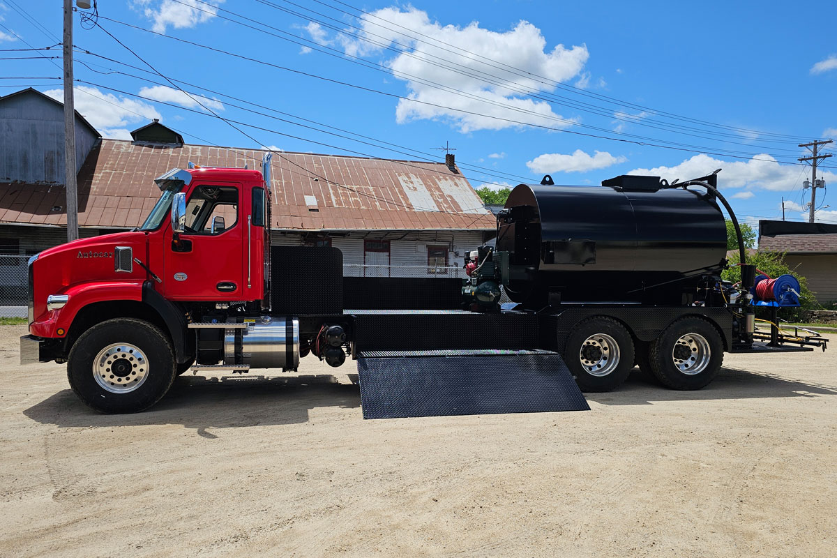 Sealcoat Truck Left Side Ramp Down